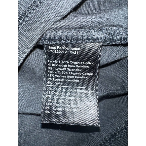 tasc 1/4 Zip Pullover Mens Medium Black Blue Bamboo Long Sleeve Shirt - Picture 6 of 8